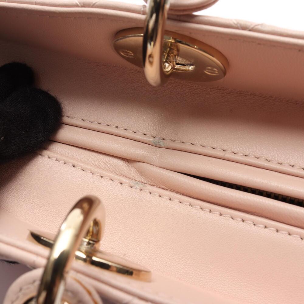 Dior Lady Cannage Handbag Leather Pink - Picture 13 of 14